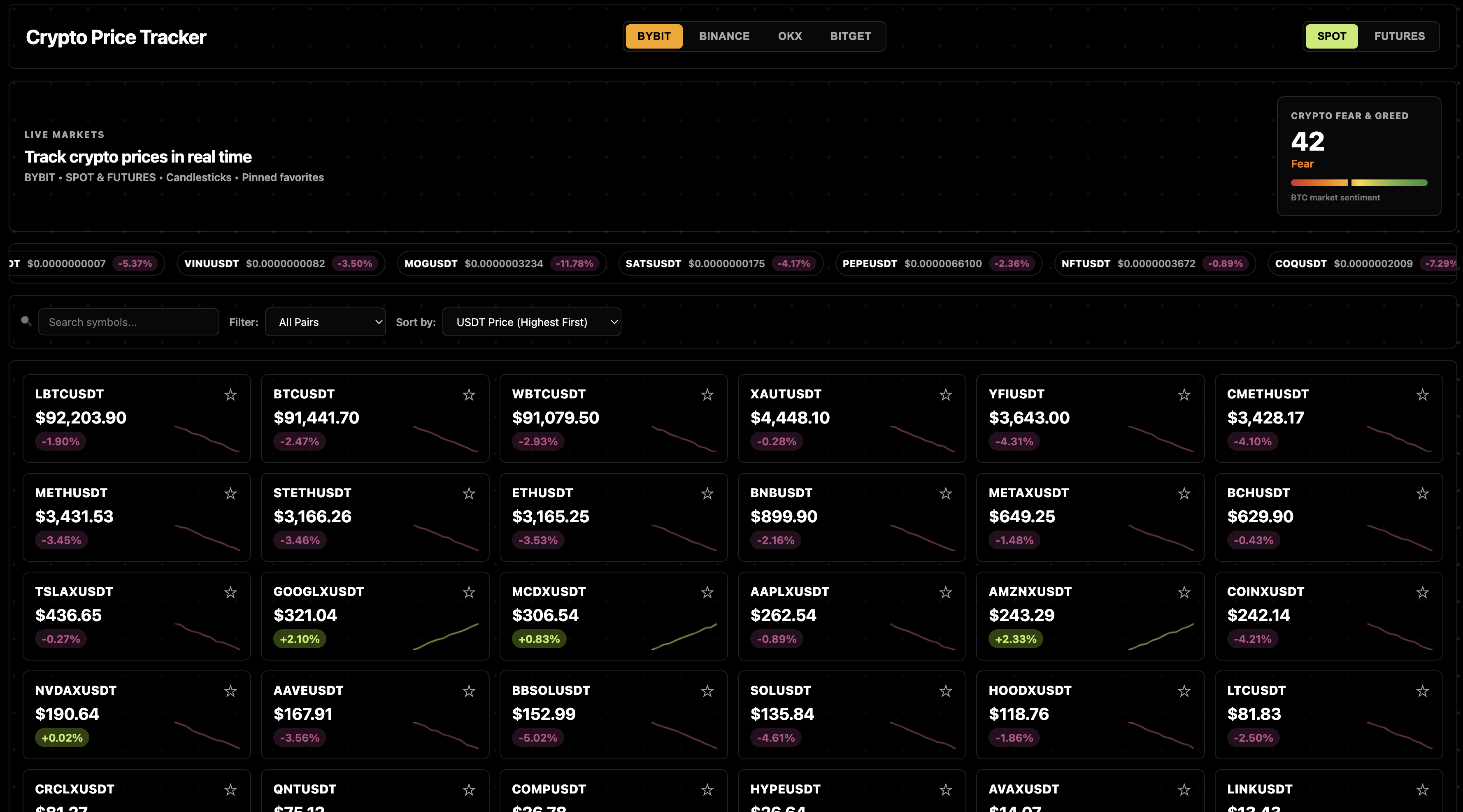Crypto Price Tracker